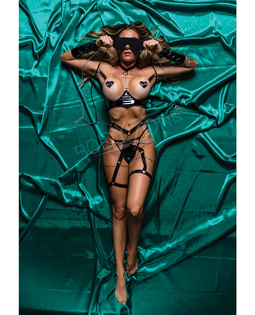 Role Play Role Play Bondage Baddie 7 pc Set Black M/L