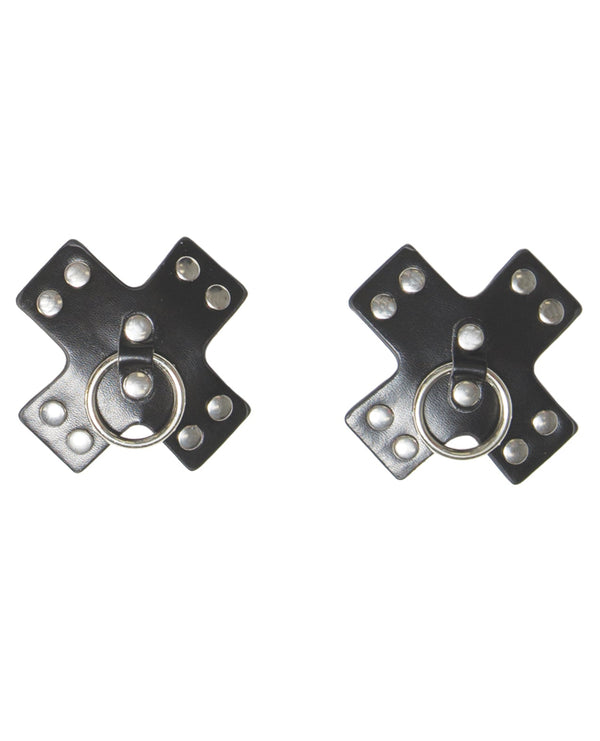 Coquette Studded Cross Reusable Pasties - Black O/S