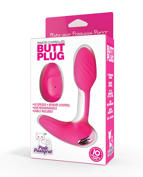 Pink Pussycat Remoted Controlled Butt Plug