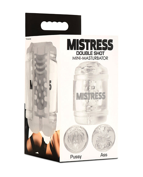 Mistress Curve Toys Mistress Double Shot Pussy & Ass Mini Masturbator - Clear