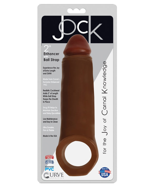 Jock Curve Toys Jock Enhancer 2" Extender w/Ball Strap - Chocolate