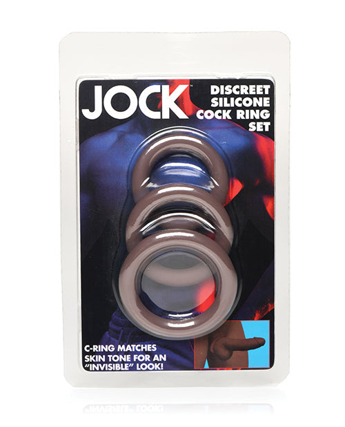 Jock Curve Toys Jock Silicone Cock Ring Set of 3 - Dark