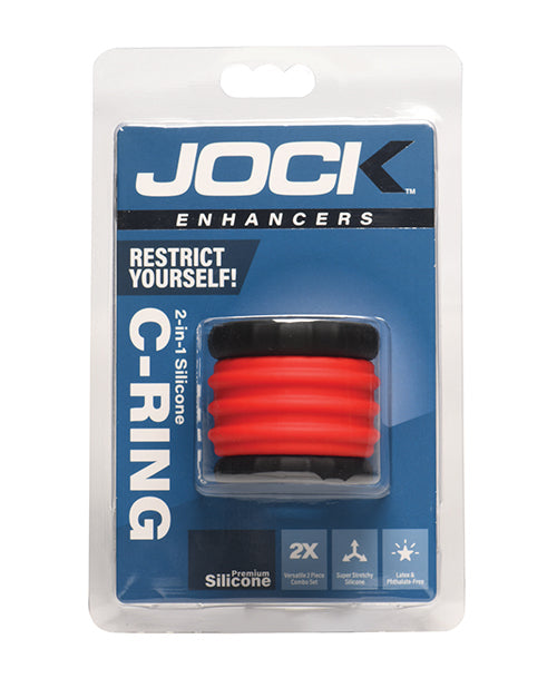 Jock Curve Toys Jock 2-in-1 Silicone Cock Ring - Red
