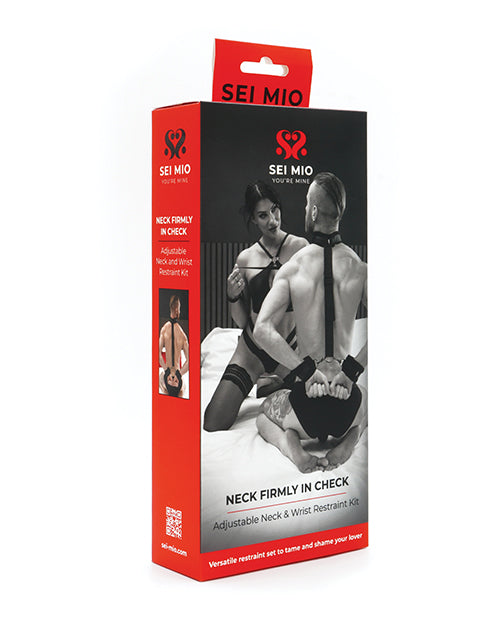 Sei Mio Sei Mio Neck Firmly in Check Adjustable Neck & Wrist Restraint Kit - Black