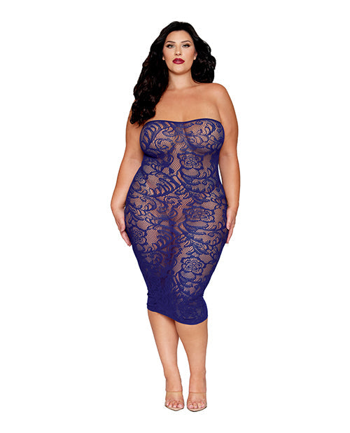 Black Diamond Floral Pattern Strapless Gown w/Removable Shrug 2 pc Set - Eclipse QN