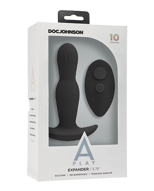 A-Play A Play Expander Rechargeable Silicone Anal Plug w/Remote - Black