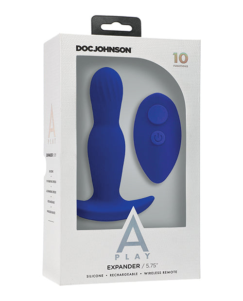 A-Play A Play Expander Rechargeable Silicone Anal Plug w/Remote - Royal Blue