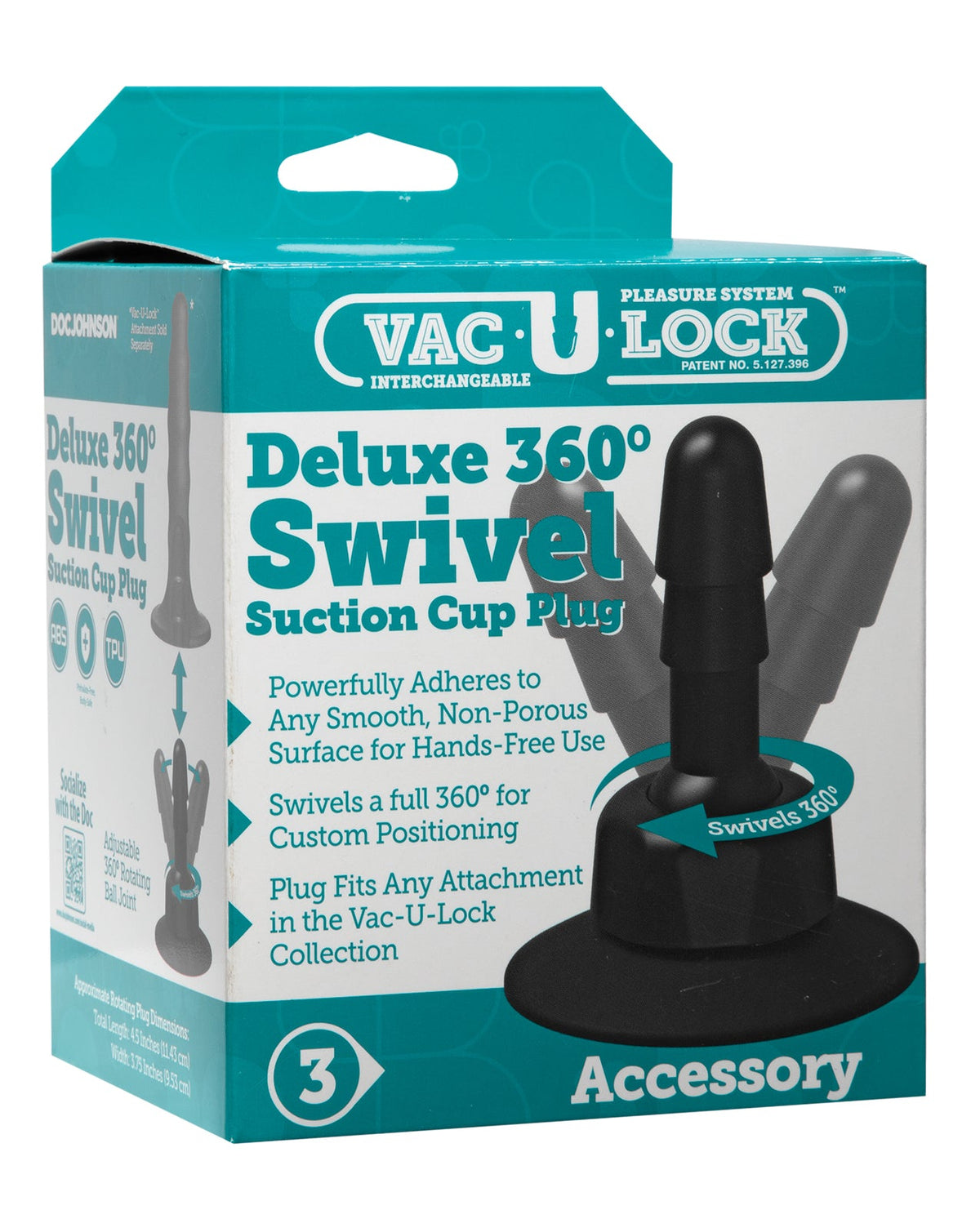 Vac-U-lock Vac-U-Lock Deluxe 360 Swivel Suction Cup Plug