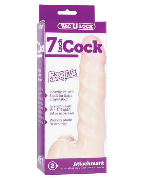 Vac-U-lock Vac-U-Lock 7" Raging Hard on Realistic Cock - White
