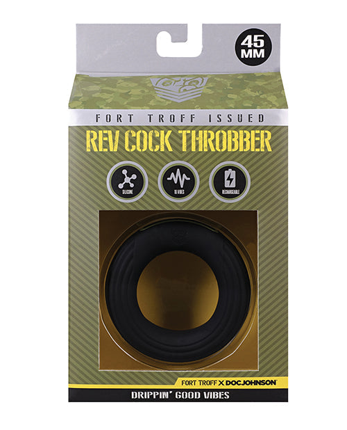 Fort Troff Fort Troff Rev Cock Throbber Vibrating Cock Ring - Black