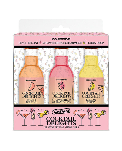 GoodHead GoodHead Cocktail Delights - 2 oz Bottles, Peach Bellini, Strawberries & Champagne, Lemon Drop