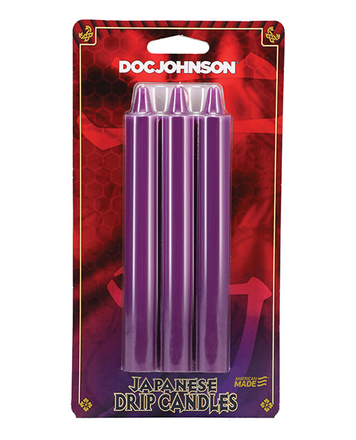 Doc Johnson Japanese Drip Candles - Pack of 3 Purple