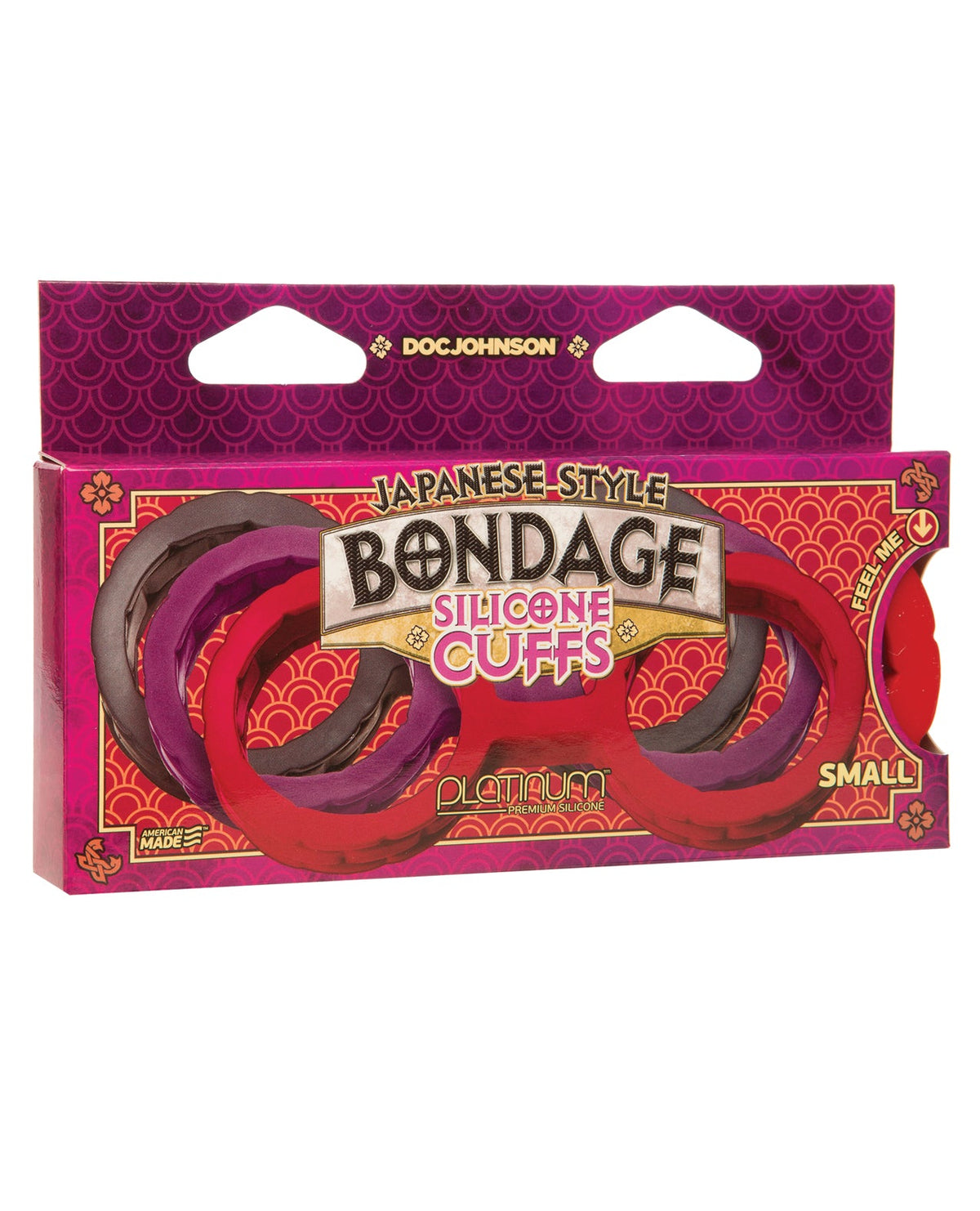 Doc Johnson Japanese Bondage Silicone Cuffs Small - Red