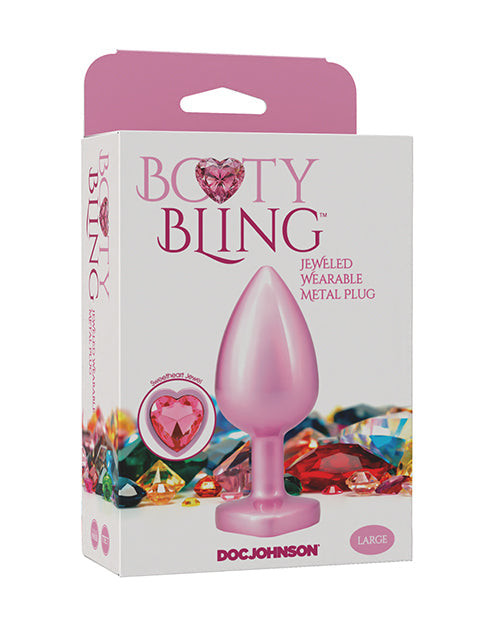 Booty Bling Booty Bling Jeweled Metal Plug - Large Pink