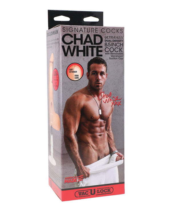 Signature Cocks Signature Cocks ULTRASKYN 8.5" Cock w/Removable Vac-U-Lock Suction Cup - Chad White