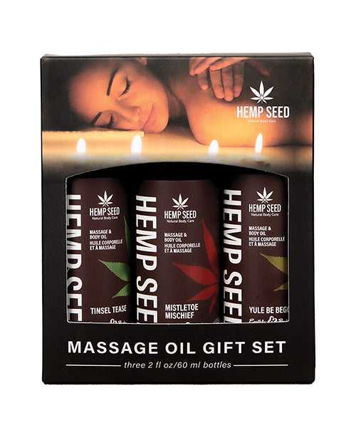 Earthly Body Earthly Body 2025 Holiday Massage Oil Gift Set - 2 oz Asst. Scents Box of 3