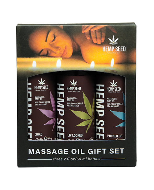 Earthly Body Earthly Body 2026 Valentines Massage Oil Gift Set - 2 oz Asst. Scents Box of 3