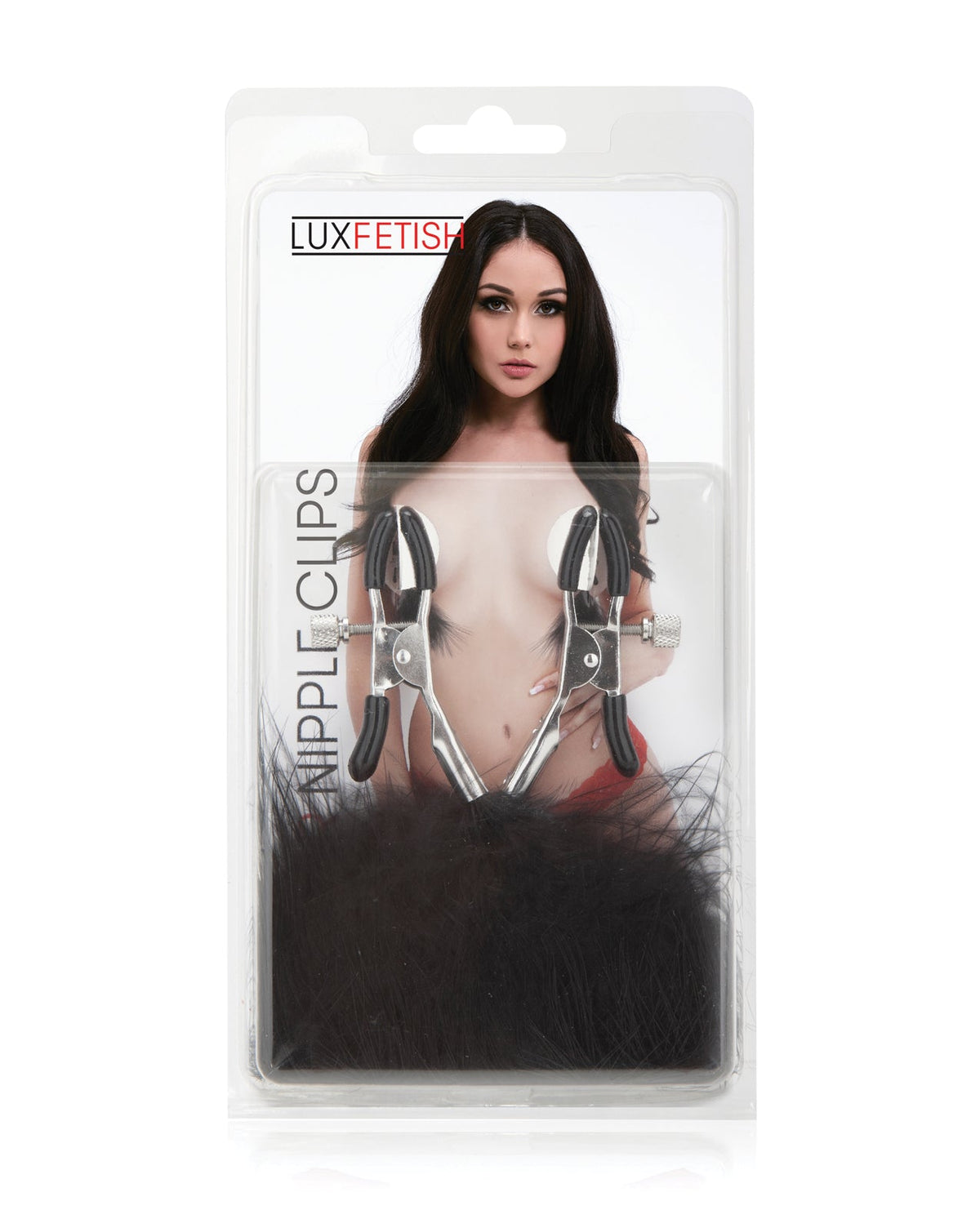 Lux Lux Fetish Feather Nipple Clips - Black