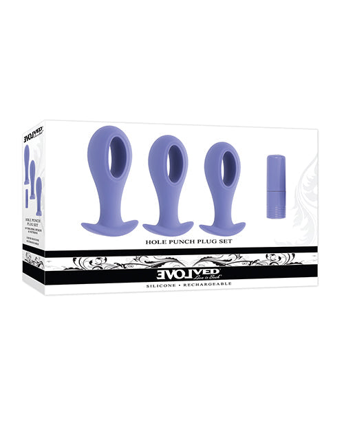 Evolved Evolved Hole Punch Anal Plug Set - Purple Set of 3