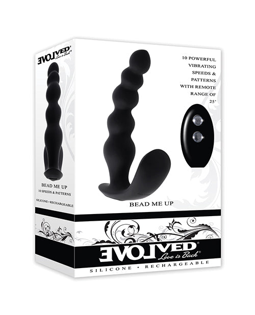 Evolved Evolved Bead Me Up Curved Anal Vibrator w/Remote Control - Black