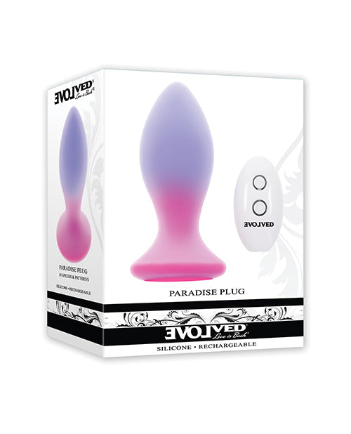 Evolved Evolved Paradise Plug Butt Plug w/Remote Control - Pink/Purple