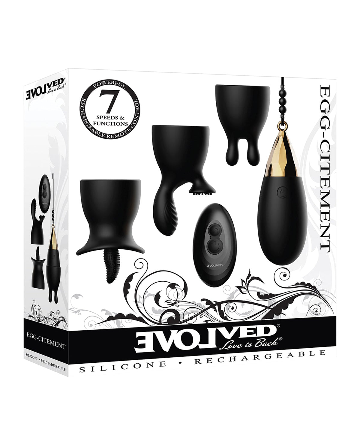 Evolved Evolved Egg Citement Rechargeable Bullet - Black/Gold