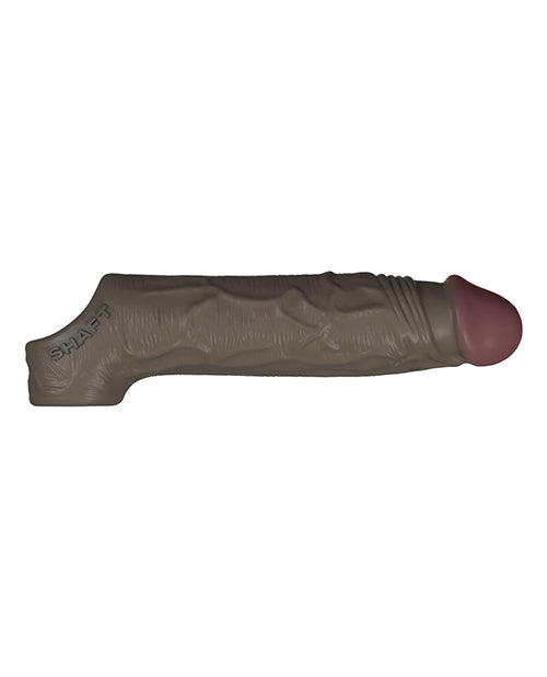 Shaft Shaft Flexskin Liquid Silicone 7.8" Vibrating Sheath - Mahogany