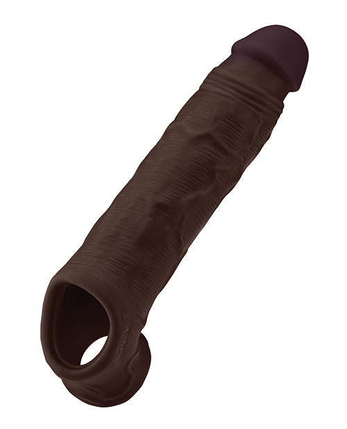 Shaft Shaft Flexskin Liquid Silicone 8.8" Vibrating Sheath - Mahogany
