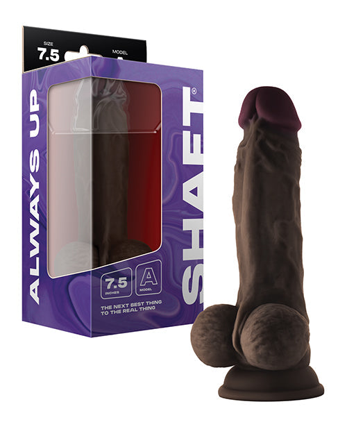 Shaft Shaft Model A Flexskin Liquid Silicone 7.5" Dong w/Balls - Mahogany