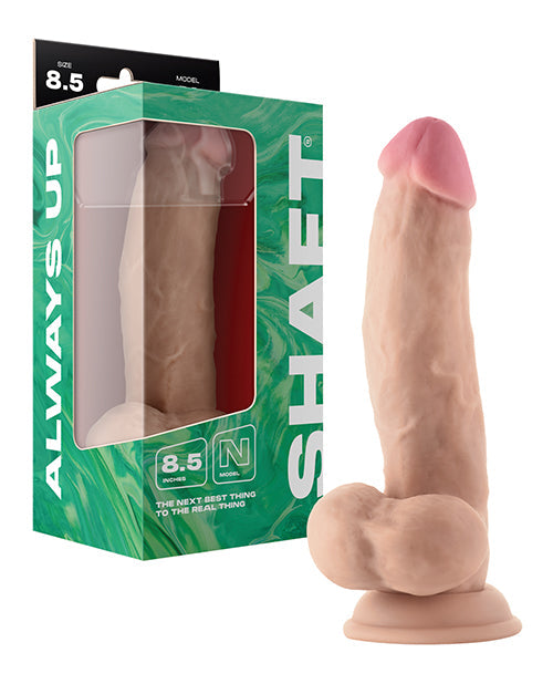 Shaft Shaft Model N Flexskin Liquid Silicone 8.5" Side Curve Dong w/Balls - Pine