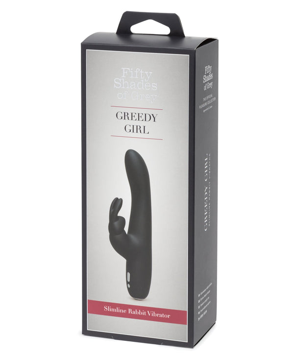 Fifty Shades of Grey Fifty Shades of Grey Greedy Girl Rechargeable Slimline Rabbit Vibrator - Black