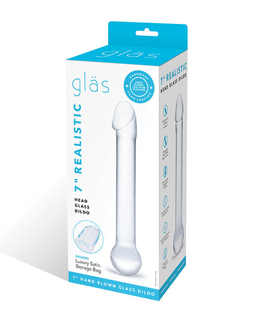 Glas Glas 7" Realistic Head Glass Dildo - Clear
