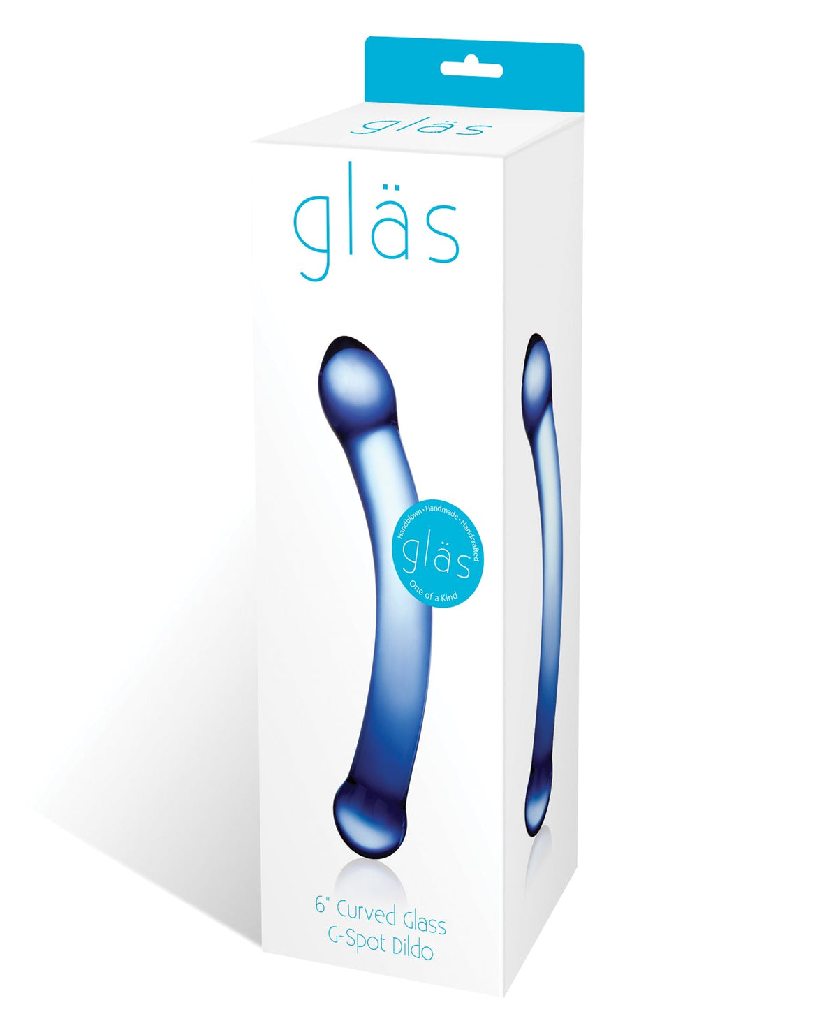 Glas Glas 6" Curved G-Spot Glass Dildo - Blue