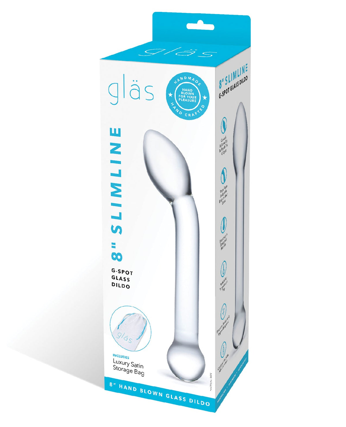 Glas Glas 8" Slimline G-Spot Glass Dildo