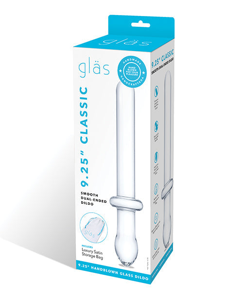 Glas Glas 9.25" Classic Smooth Dual Ended Dildo - Clear