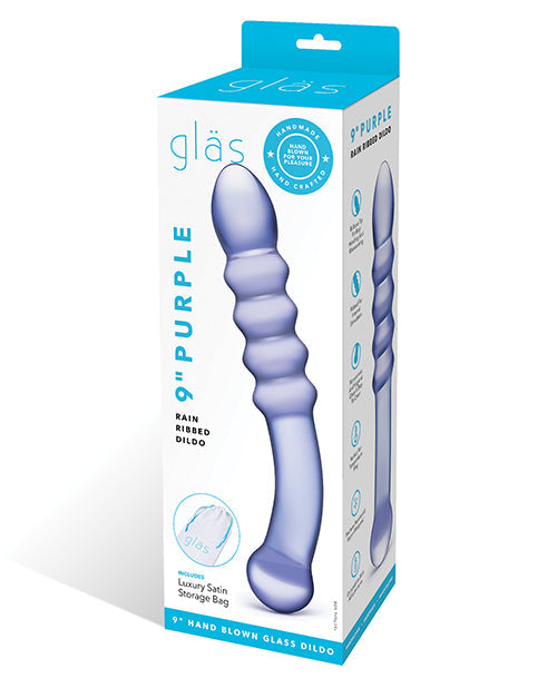 Glas Glas Purple Rain Ribbed Glass Dildo