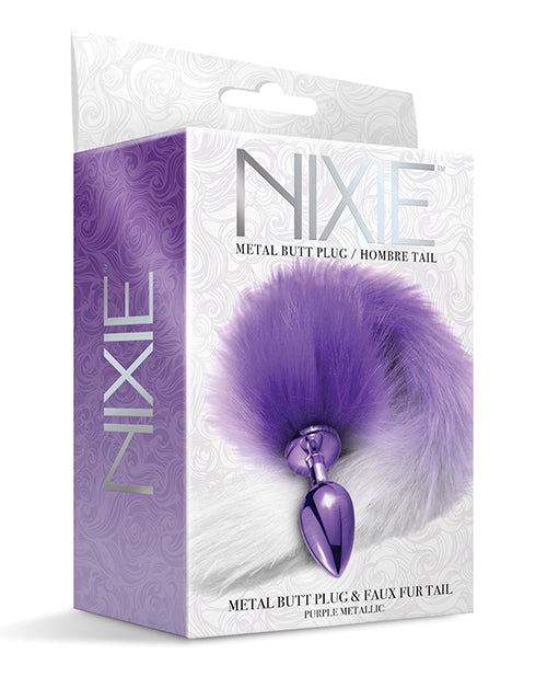 Nixie Nixie Metal Butt Plug w/Faux Fur Tail - Purple Metallic