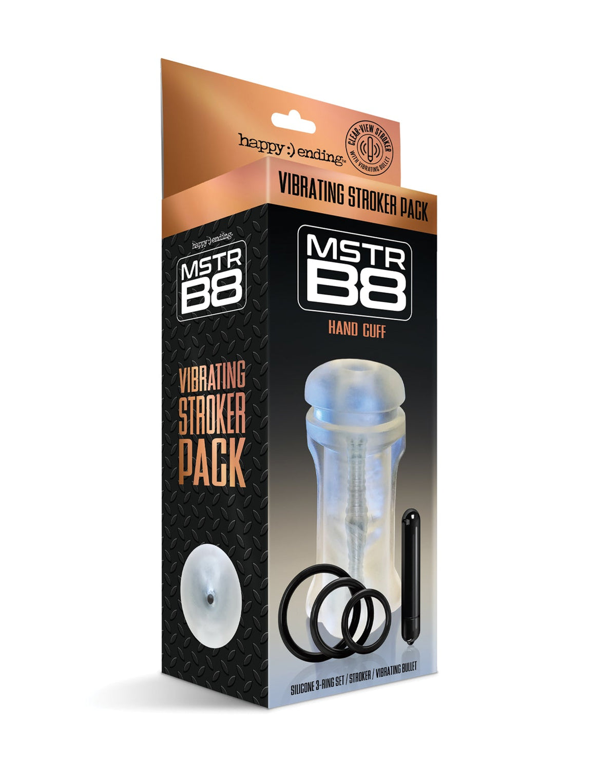 Happy Ending MSTR B8 Hand Cuff Vibrating Stroker Pack - Kit of 5 Clear