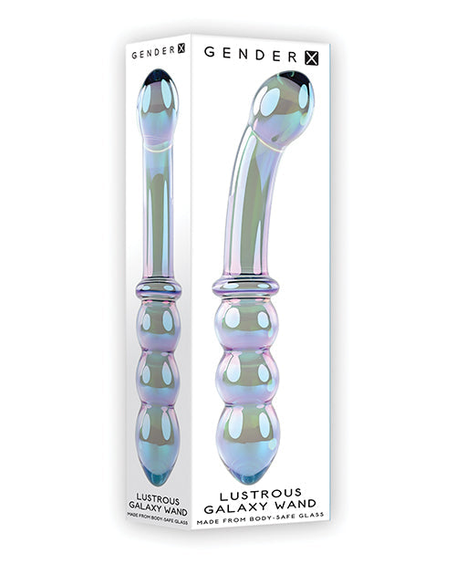 Gender X Gender X Lustrous Galaxy Wand Dual Ended Glass Massager - Green