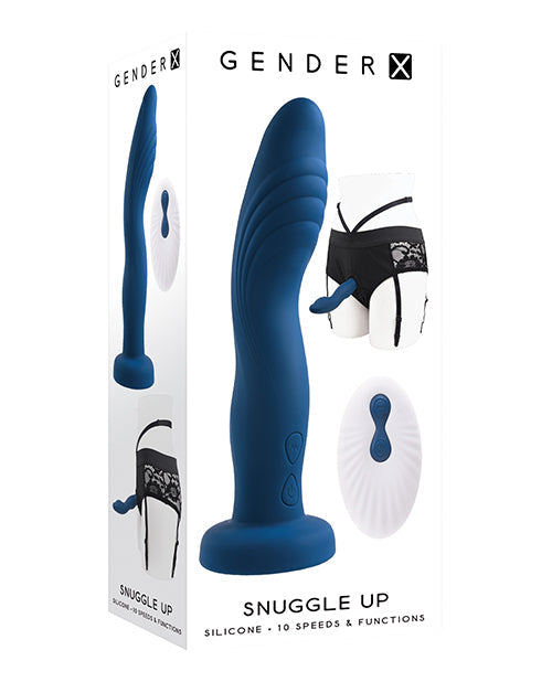Gender X Gender X Snuggle Up Dual Motor Strap On Vibe w/Harness - Blue