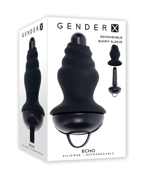 Gender X Gender X ECHO Vibrating Shaft w/Removable Silicone Sleeve - Black