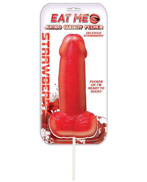 Hott Products Jumbo Gummy Cock Pop - Strawberry