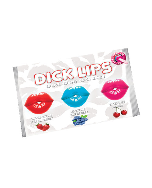 Hott Products Dicklips Edible Gummy Cock Rings - Asst. Flavors Pack of 3