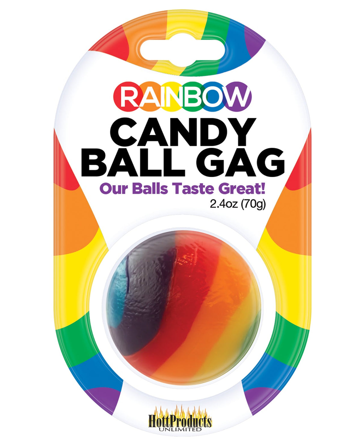 Hott Products Rainbow Candy Ball Gag - Strawberry