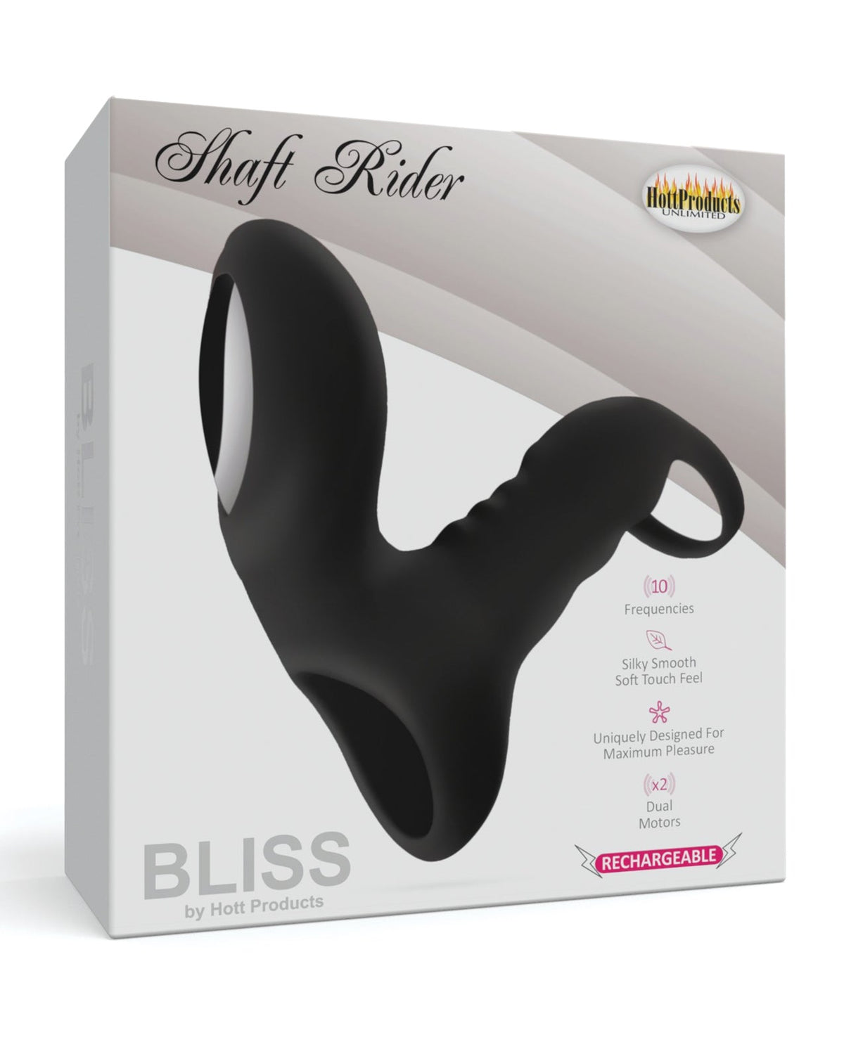 Bliss Bliss Shaft Rider Vibrating Cock Ring Sleeve - Black