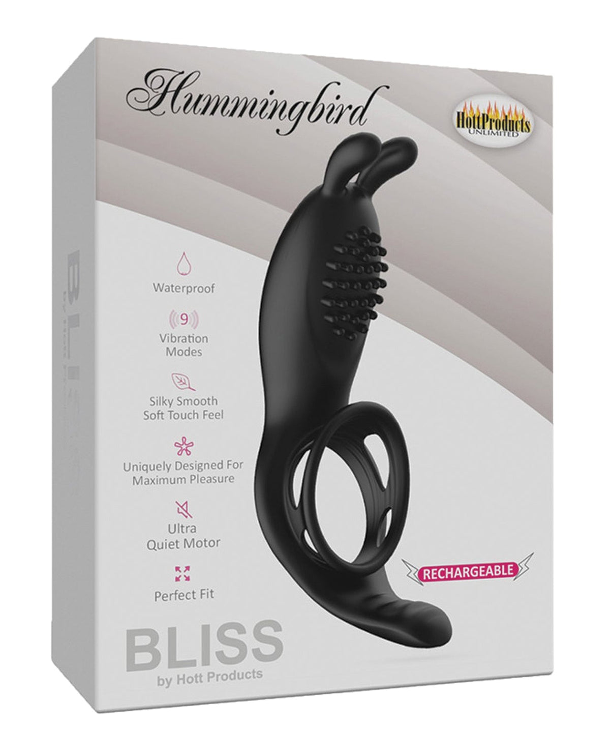 Bliss Bliss Hummingbird Vibrating Cock Ring - Black
