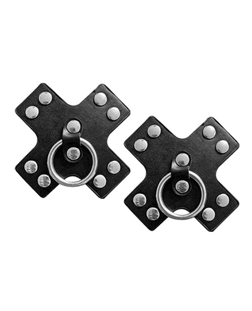Nipplicious Nipplicious Seducer Leather Pasties w/Ring - Black