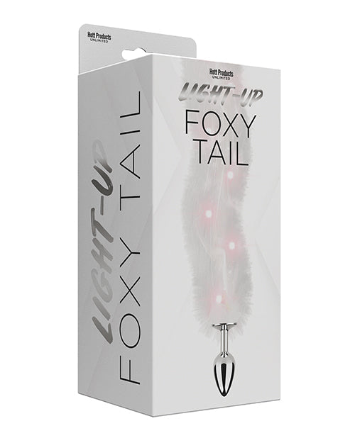 Foxy Tail Foxy Tail Light Up Faux Fur Butt Plug - White