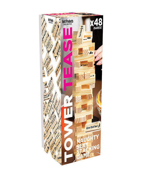 Hott Products Tower Tease Naughty Sex Game w/Assorted Wooden Blocks/Sayings