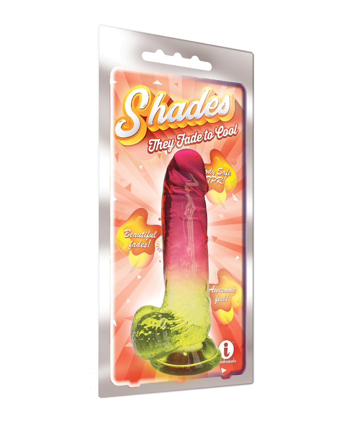 Shades Shades Jelly TPR Gradient Dong Large - Pink/Yellow